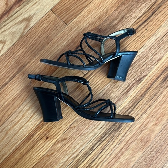 YVES SAINT LAURENT strappy block heel sandal 6.5 - Picture 2 of 6